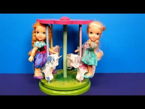 Merry go Round ! Elsa & Anna toddlers-Ferris wheel-LOL dolls bath