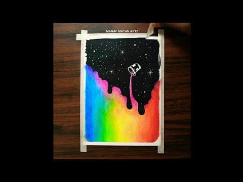 Masking Tape Peel off / Oil Pastels / Wax Crayons Drawing 203