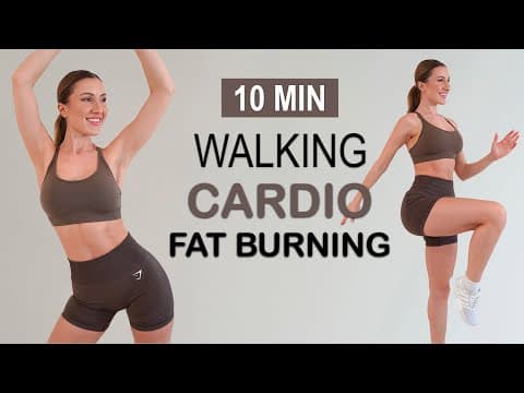 10 MIN POWER WALKING | Steps at Home | Fat Burn to the Beat, Super Fun, No Repeat, No Jumping