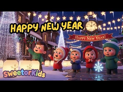 🎆 Happy New Year 2026 Song for Kids🎉 Toddler Dance & Sing Along 🎶 Cute New Year Countdown Song 2026