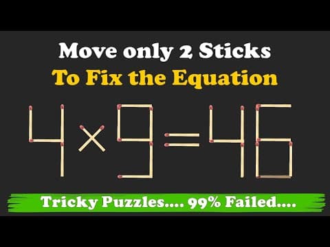 20 Matchstick Puzzles | Tricky Puzzles only Brilliant minds can solve | Matchstick Riddles