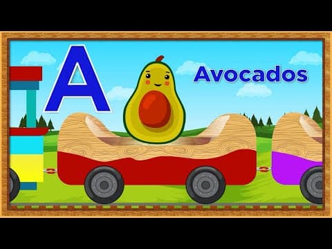 Abc fruits train - kids a to z fruits - learn fruits name with train - kids learning