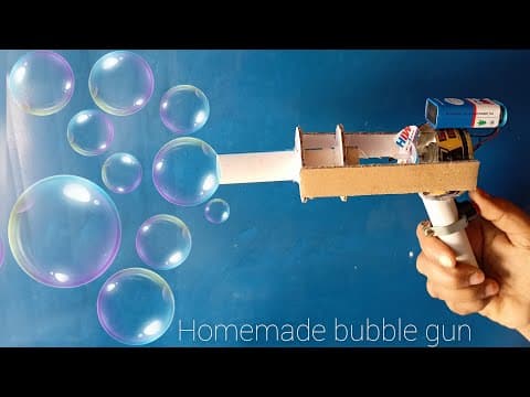 How to make a soap bubble gun | homemade bubble machine | bubble gun using DC motor
