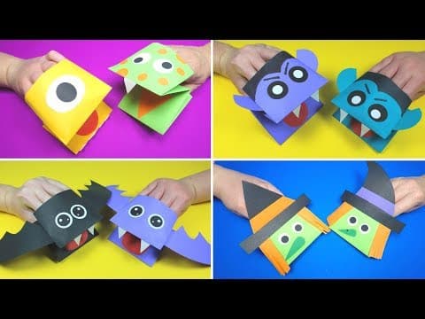 Halloween Crafts for Kids | Halloween Paper Hand Puppets
