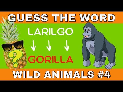 WORD SCRAMBLE GAME - WILD ANIMALS Quiz 4: Jumbled Letter Puzzle.