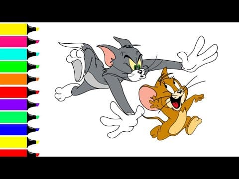 Tom and jerry coloring step by step - tom and jerry drawing coloring page