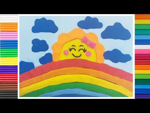 Teach how to make rainbow and sun out of clay
