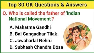 Top 30 INDIA GK Question and Answer | Gk Questions and Answers