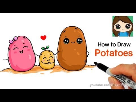How to draw potatoes cute and easy