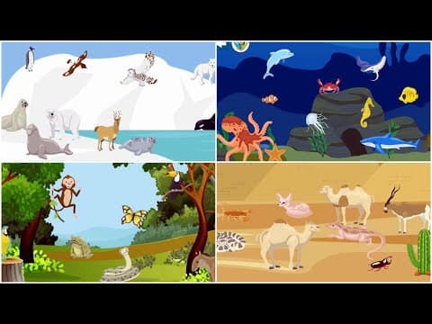 Animals Learning Entertainment Video for Kids - Animals in 4 seasons