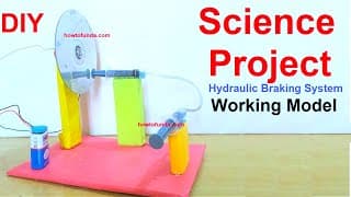 how to make the inspire science project working model on hydraulic braking system