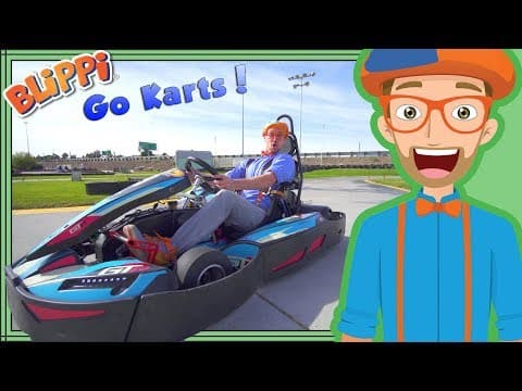 Blippi go karts learn about vehicles for kids