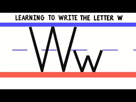 Write the letter w - abc writing for kids - alphabet handwriting by 123abctv