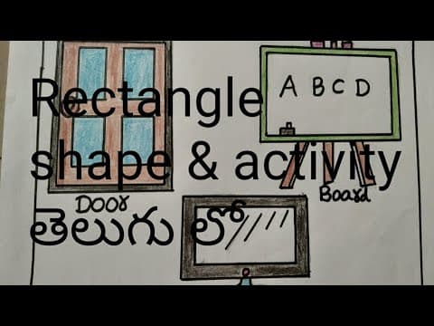 Rectangle shape - rectangle objects - activity - in telugu