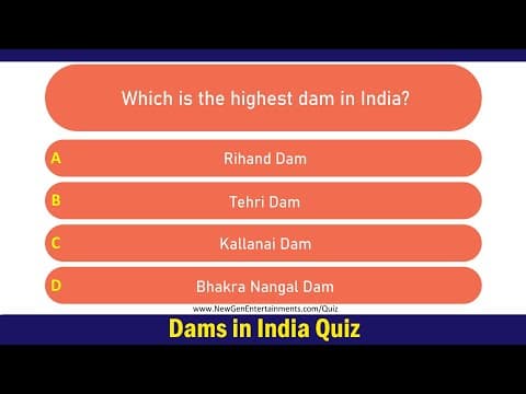 Dams in India Quiz | Geography of India Quiz | 25 Important India GK Questions