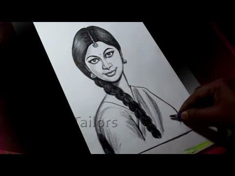 How to Draw Female Portrait Sketch Step by Step Drawing